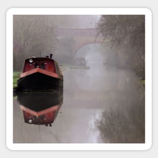 Mystical Barge on the Canal Sticker